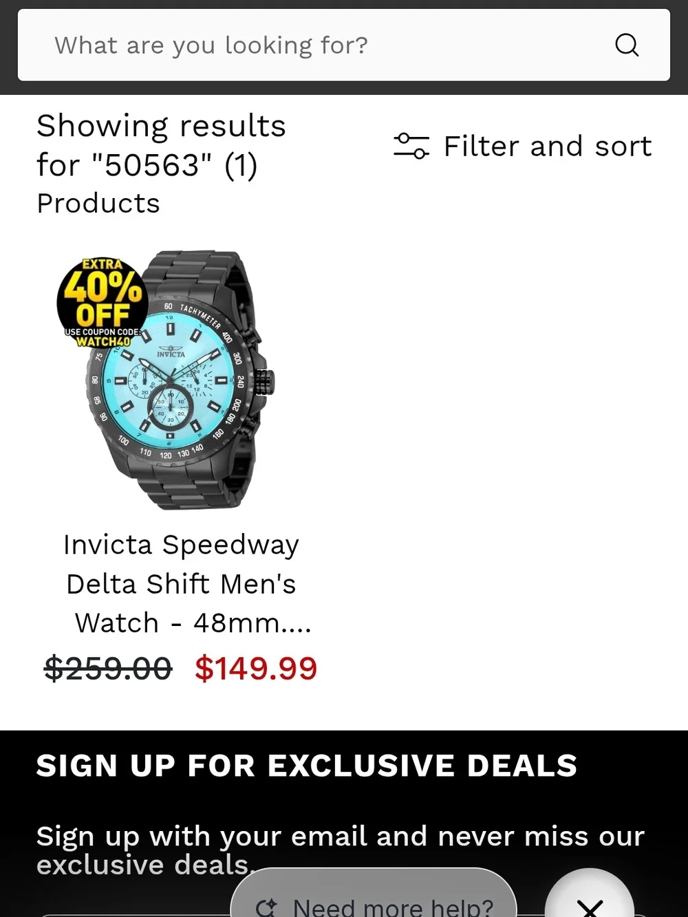 Invicta Speedway Delta Shift Men's Watch - 48mm. Black (50563)